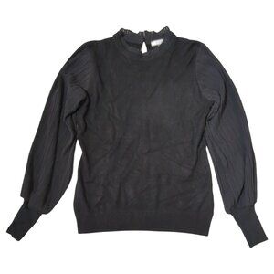 Sioni Sweater NWT Womens Small Quiet Luxury Old Money Glam Pleated Chiffon